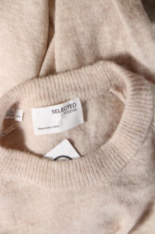 Γυναικείο πουλόβερ Selected Femme, Μέγεθος M, Χρώμα  Μπέζ, Τιμή 16,48 €
