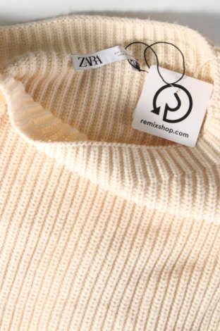 Дамски пуловер Zara, Размер L, Цвят Екрю, Цена 29,15 лв.