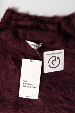 Дамски пуловер Zara Knitwear, Размер S, Цвят Червен, Цена 32,24 лв.
