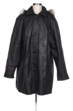 Дамско кожено яке, Размер XXL, Цвят Черен, Цена 117,30 лв.