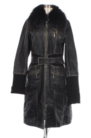 Γυναικείο δερμάτινο μπουφάν, Μέγεθος L, Χρώμα Μαύρο, Τιμή 66,19 €