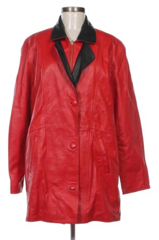 Дамско кожено яке, Размер M, Цвят Червен, Цена 80,25 лв.