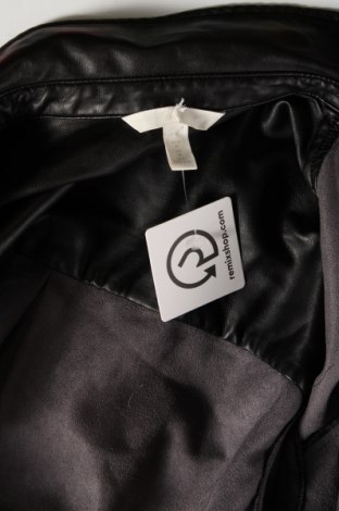 Дамско кожено яке H&M, Размер M, Цвят Черен, Цена 34,30 лв.