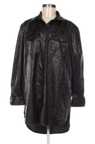 Дамско кожено яке H&M, Размер M, Цвят Черен, Цена 36,75 лв.