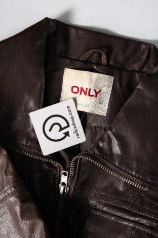 Dámska kožená bunda  ONLY, Veľkosť M, Farba Hnedá, Cena  37,85 €