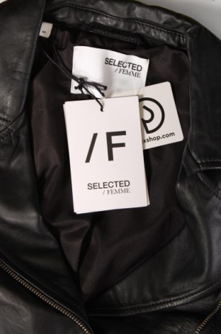 Dámska kožená bunda  Selected Femme, Veľkosť M, Farba Čierna, Cena  88,45 €