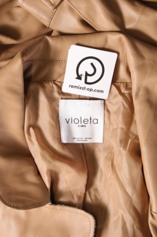 Dámská kožená bunda  Violeta by Mango, Velikost 3XL, Barva Béžová, Cena  654,00 Kč