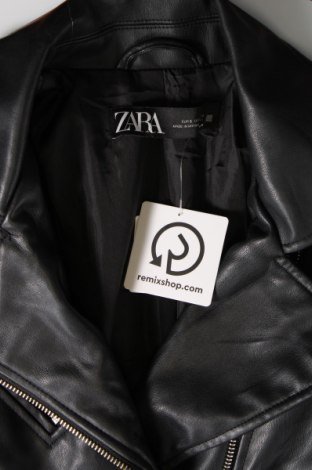 Dámská kožená bunda  Zara, Velikost S, Barva Černá, Cena  360,00 Kč