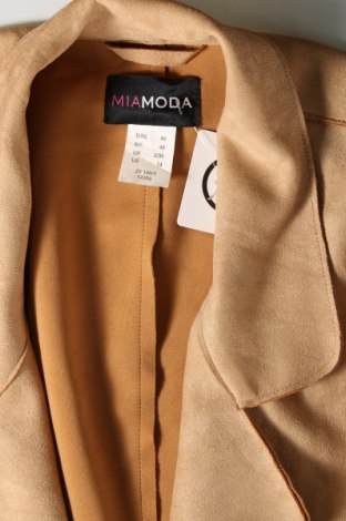 Palton de femei Mia Moda, Mărime XL, Culoare Bej, Preț 102,63 Lei