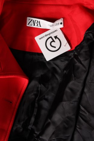 Дамско палто Zara, Размер L, Цвят Червен, Цена 55,00 лв.