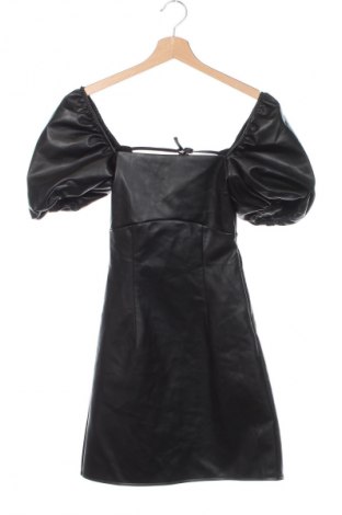 Кожена рокля H&M Divided, Размер XXS, Цвят Черен, Цена 23,00 лв.