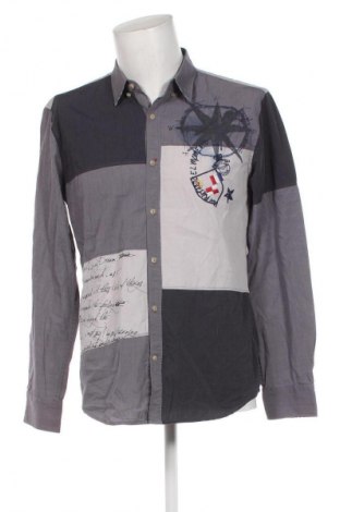 Herrenhemd Desigual, Größe L, Farbe Grau, Preis € 38,27