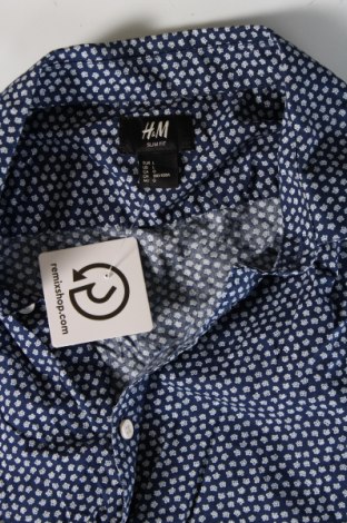 Мъжка риза H&M, Размер L, Цвят Син, Цена 15,95 лв.