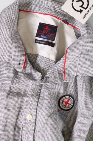 Мъжка риза New Zealand Auckland, Размер L, Цвят Сив, Цена 30,25 лв.