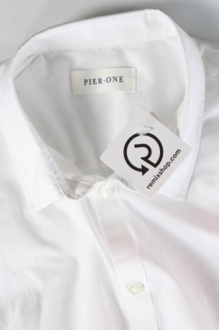 Ανδρικό πουκάμισο Pier One, Μέγεθος L, Χρώμα Λευκό, Τιμή 23,71 €