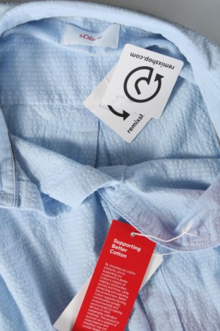 Ανδρικό πουκάμισο S.Oliver, Μέγεθος XXL, Χρώμα Μπλέ, Τιμή 23,81 €