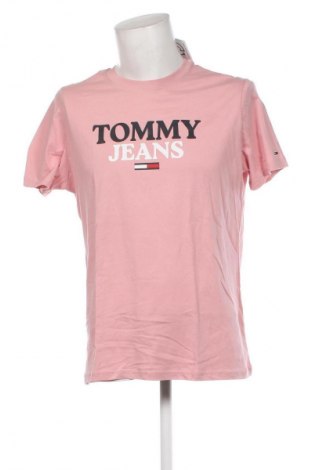 Męski T-shirt Tommy Jeans, Rozmiar XL, Kolor Różowy, Cena 102,99 zł