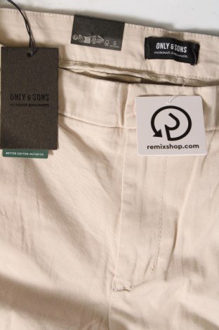 Ανδρικό παντελόνι Only & Sons, Μέγεθος L, Χρώμα Εκρού, Τιμή 23,71 €