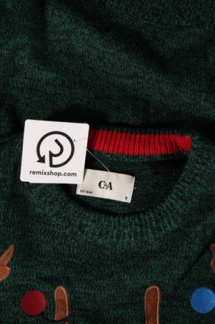 Мъжки пуловер C&A, Размер S, Цвят Зелен, Цена 16,53 лв.