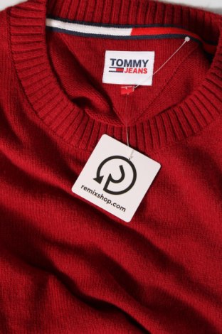 Herrenpullover Tommy Jeans, Größe L, Farbe Rot, Preis 57,99 €