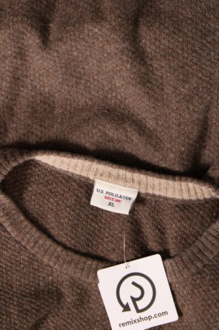 Мъжки пуловер U.S. Polo Assn., Размер XL, Цвят Кафяв, Цена 62,00 лв.