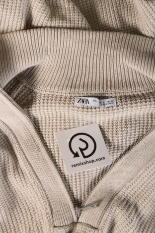 Мъжки пуловер Zara, Размер L, Цвят Бежов, Цена 20,80 лв.