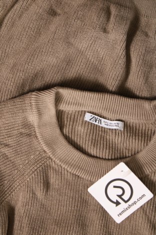 Мъжки пуловер Zara, Размер L, Цвят Бежов, Цена 20,80 лв.