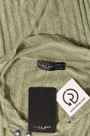 Мъжки пуловер Zara Man, Размер M, Цвят Зелен, Цена 43,20 лв.
