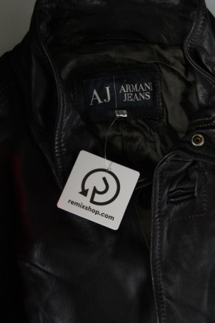 Мъжко кожено яке Armani Jeans, Размер XL, Цвят Черен, Цена 602,00 лв.