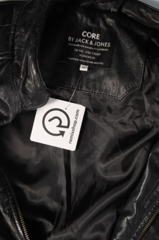 Męska skórzana kurtka Core By Jack & Jones, Rozmiar XL, Kolor Czarny, Cena 438,20 zł