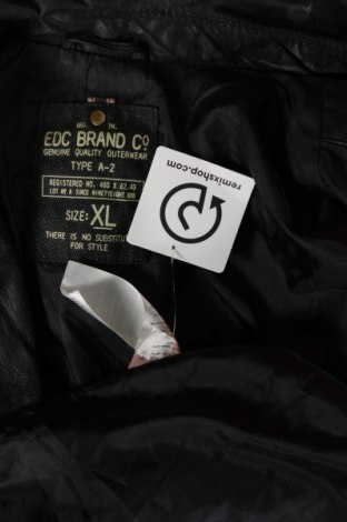 Мъжко кожено яке Edc By Esprit, Размер XL, Цвят Черен, Цена 143,00 лв.