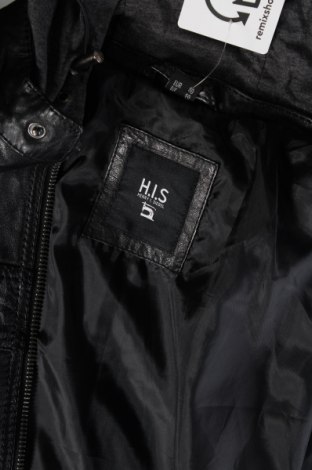 Ανδρικό δερμάτινο μπουφάν H.I.S, Μέγεθος M, Χρώμα Μαύρο, Τιμή 66,50 €