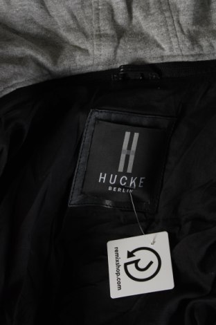 Ανδρικό δερμάτινο μπουφάν Hucke, Μέγεθος S, Χρώμα Μαύρο, Τιμή 88,45 €