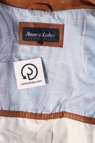 Ανδρικό δερμάτινο μπουφάν Rover&Lakes, Μέγεθος L, Χρώμα Καφέ, Τιμή 66,19 €