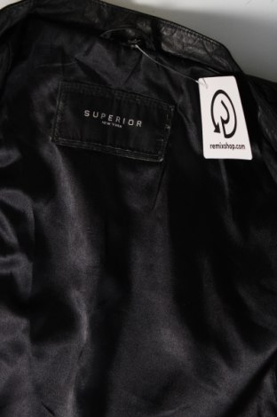 Ανδρικό δερμάτινο μπουφάν Superior, Μέγεθος L, Χρώμα Μαύρο, Τιμή 66,19 €