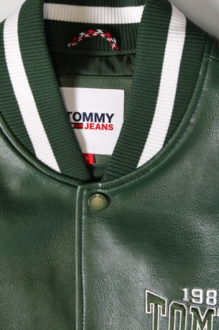 Ανδρικό δερμάτινο μπουφάν Tommy Jeans, Μέγεθος L, Χρώμα Πράσινο, Τιμή 138,79 €