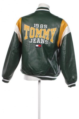 Ανδρικό δερμάτινο μπουφάν Tommy Jeans, Μέγεθος L, Χρώμα Πράσινο, Τιμή 138,79 €