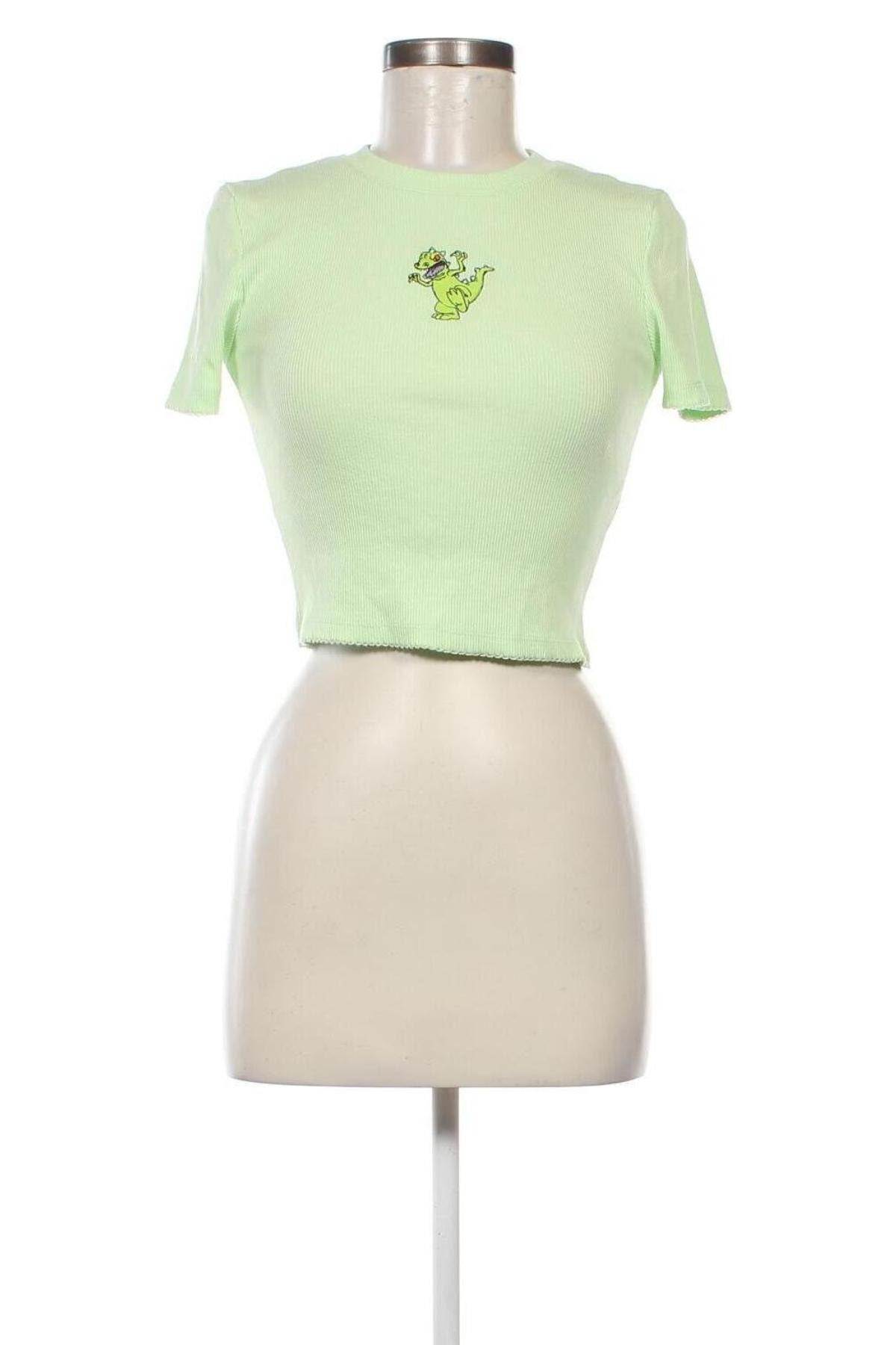 Дамска блуза Bershka, Размер M, Цвят Зелен, Цена 7,60 лв.