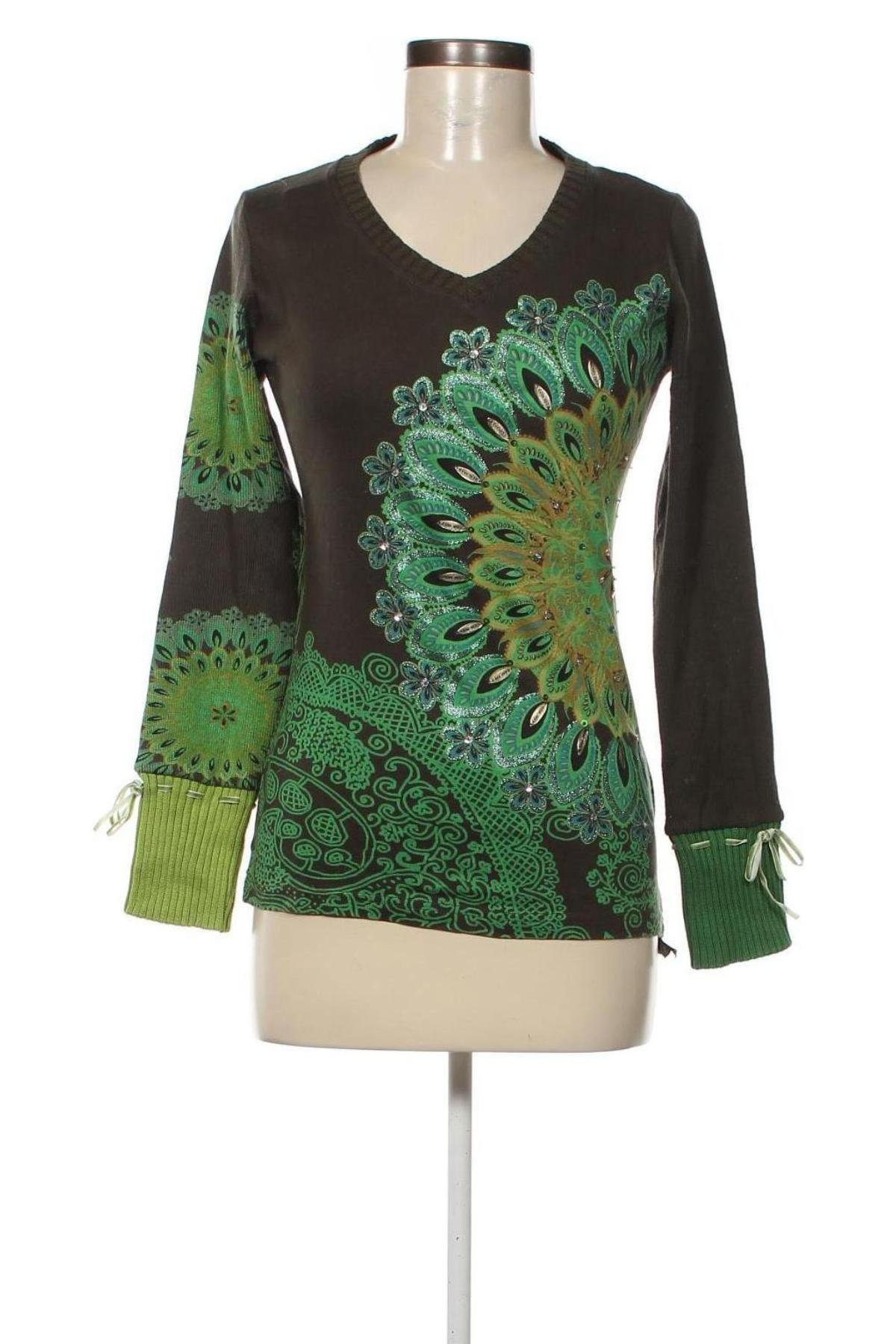 Дамска блуза Desigual, Размер M, Цвят Зелен, Цена 26,40 лв.