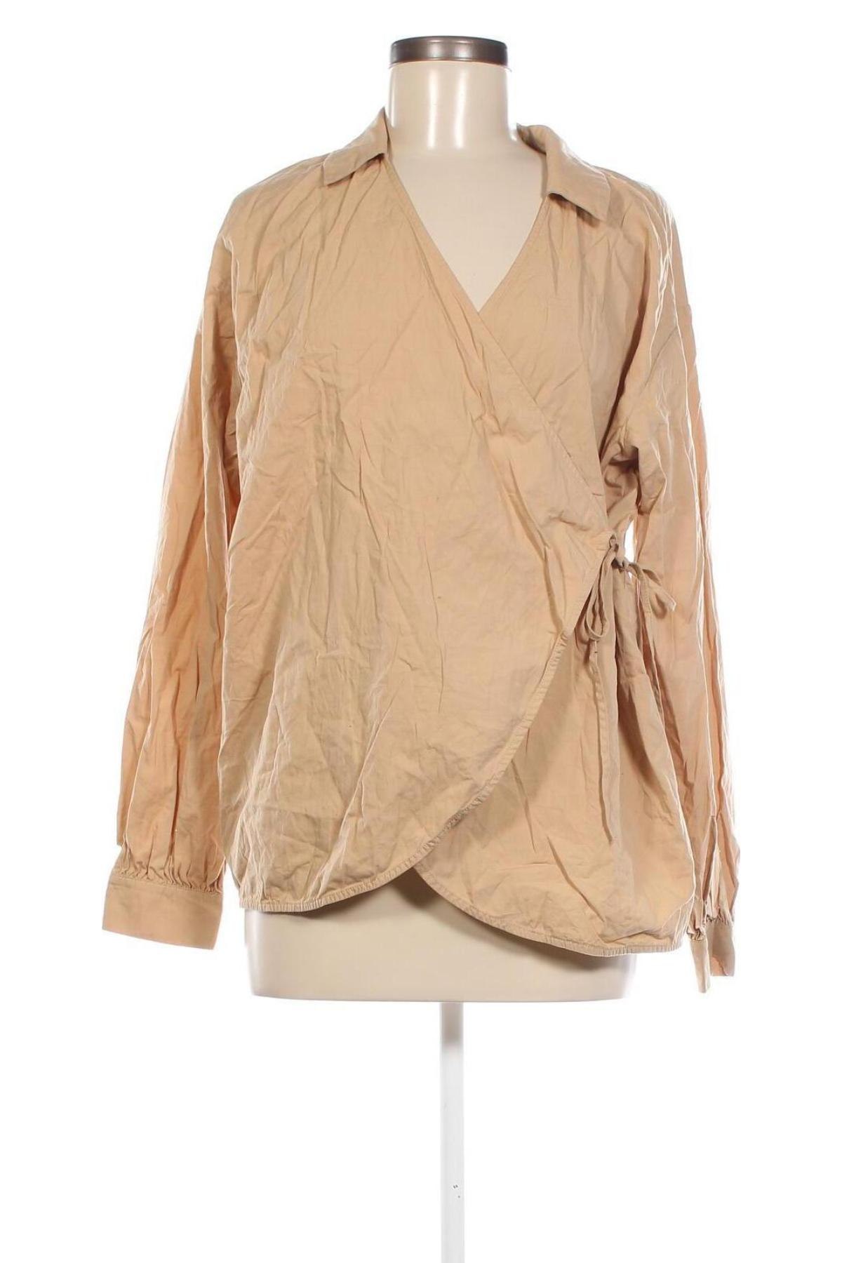 Дамска блуза NA-KD, Размер M, Цвят Бежов, Цена 17,00 лв.