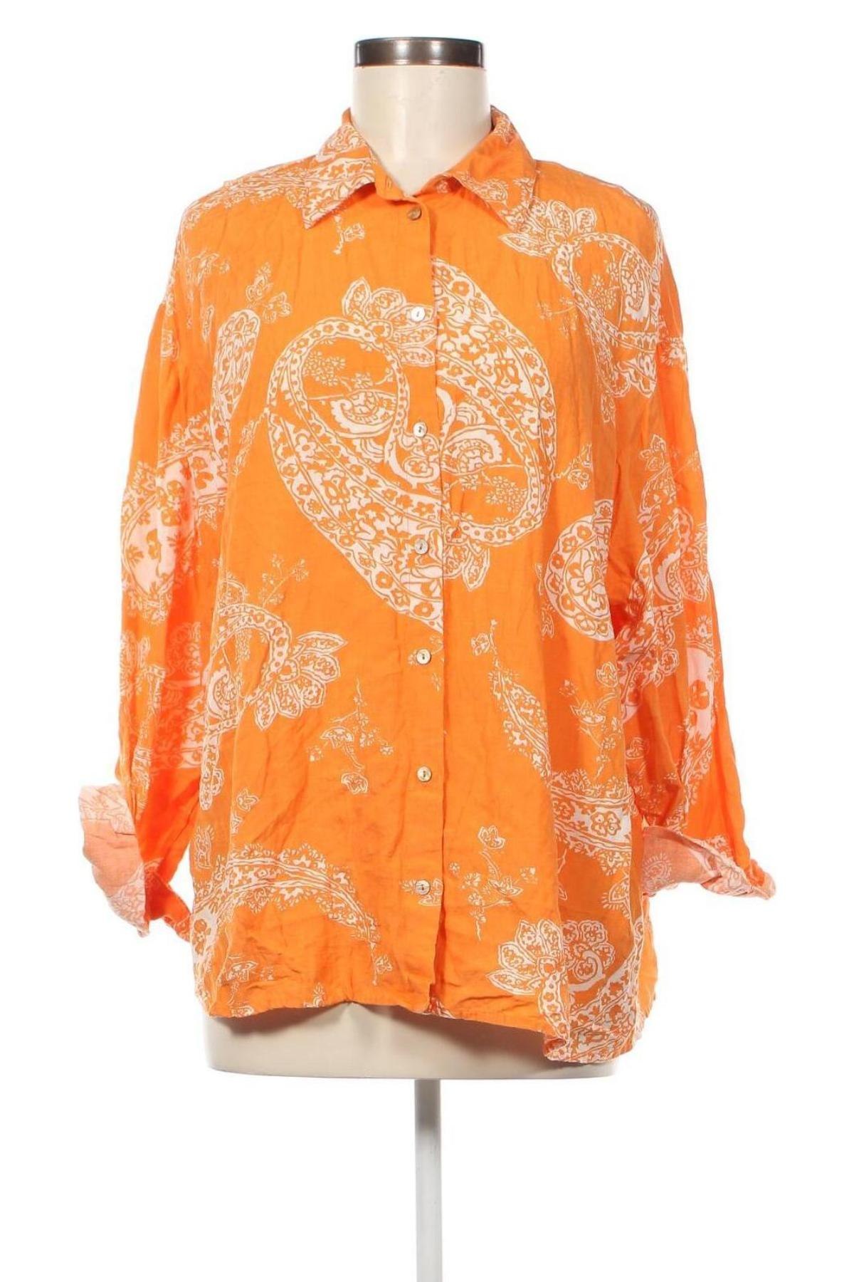Γυναικείο πουκάμισο ONLY, Μέγεθος L, Χρώμα Πορτοκαλί, Τιμή 7,42 €