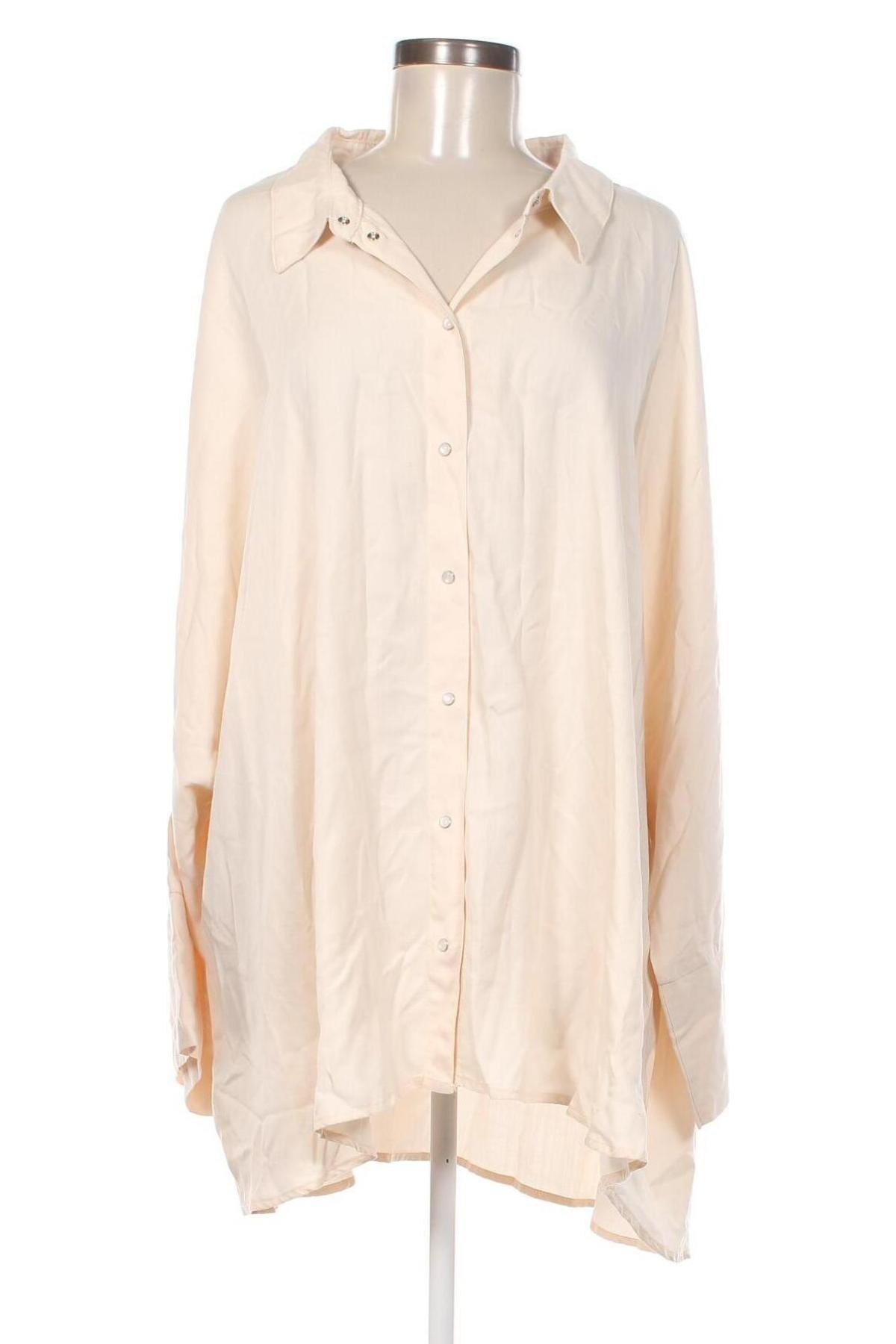 Γυναικείο πουκάμισο ONLY Carmakoma, Μέγεθος 4XL, Χρώμα  Μπέζ, Τιμή 15,41 €