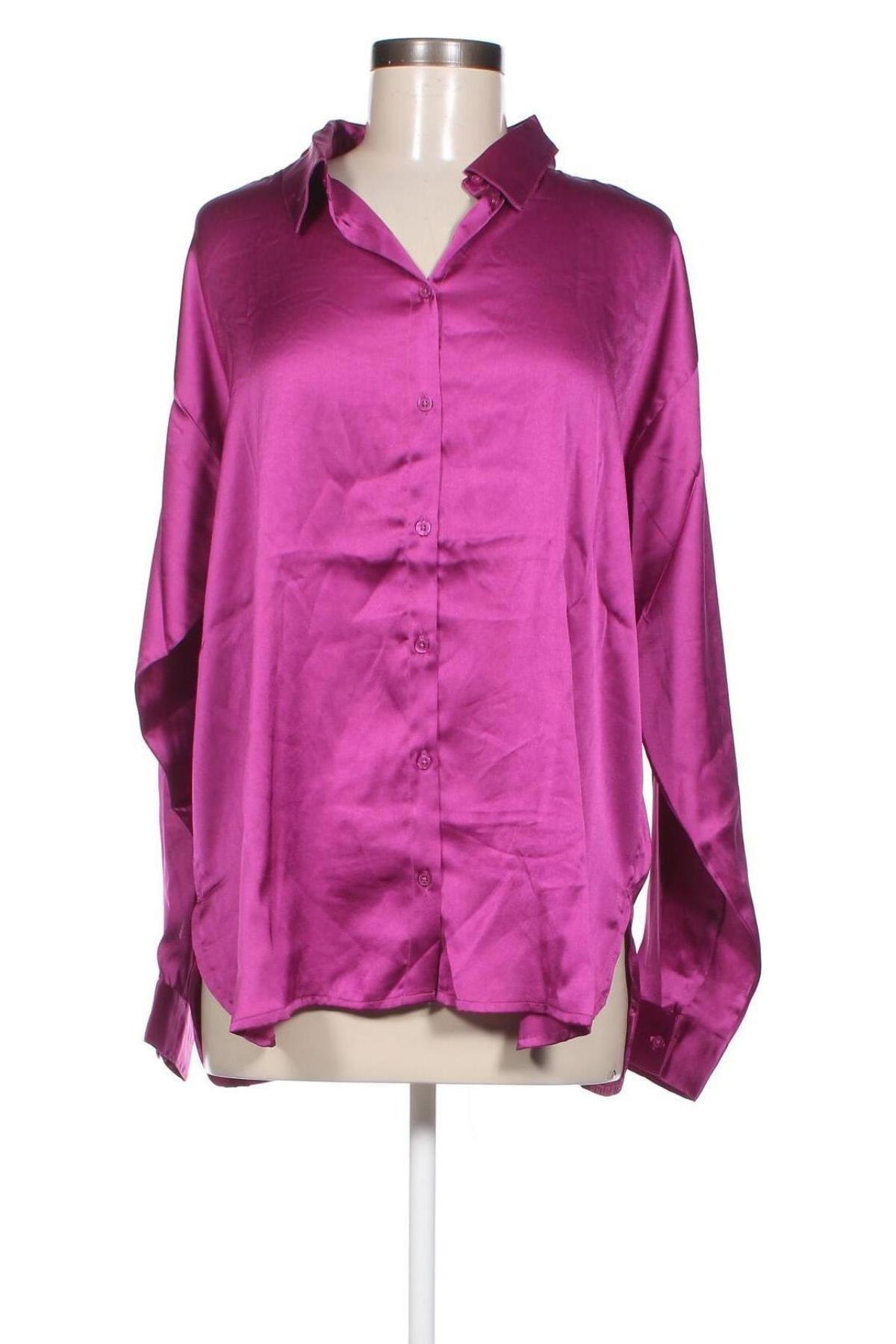 Γυναικείο πουκάμισο Pieces, Μέγεθος L, Χρώμα Βιολετί, Τιμή 11,86 €