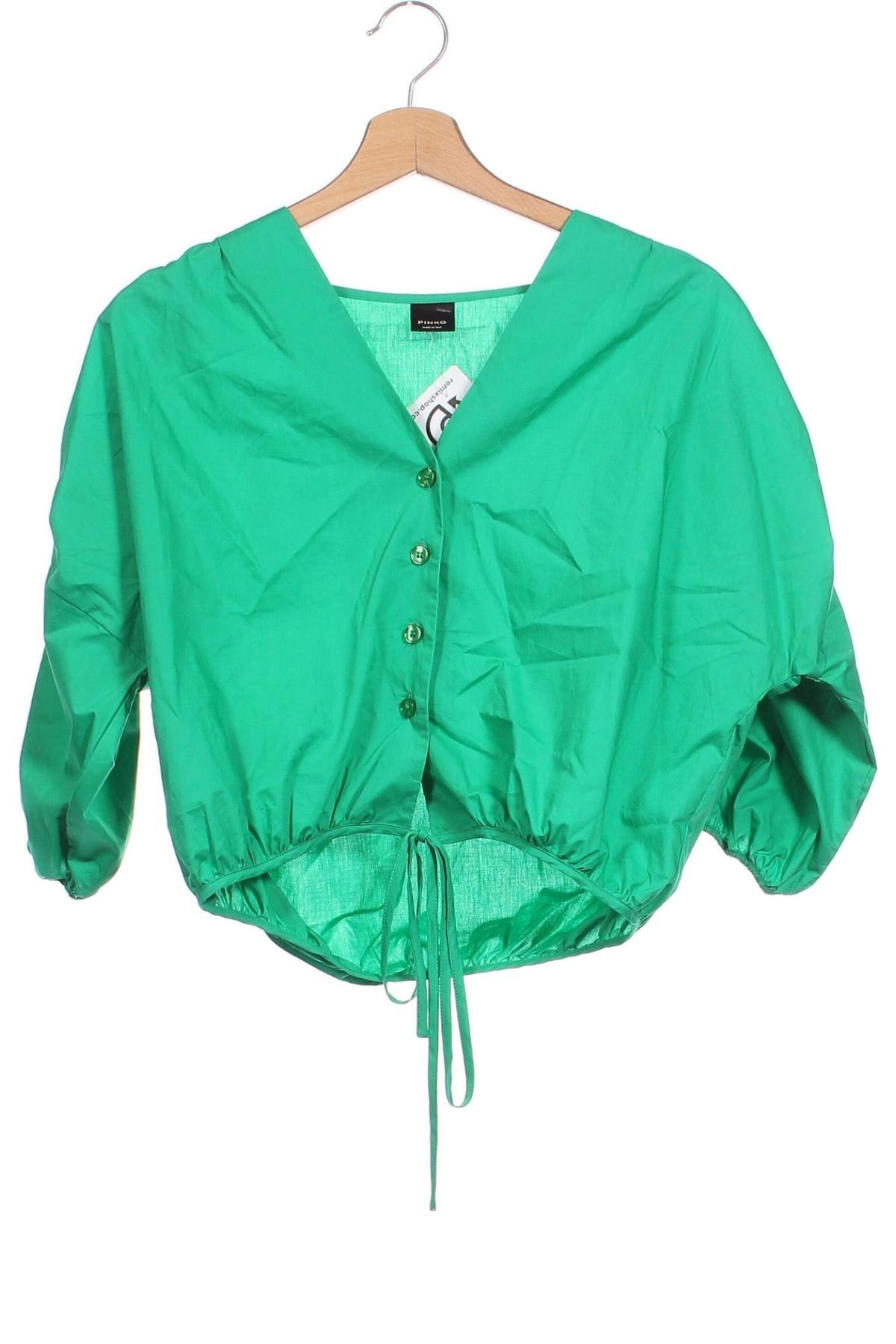 Дамска риза Pinko, Размер XS, Цвят Зелен, Цена 132,55 лв.