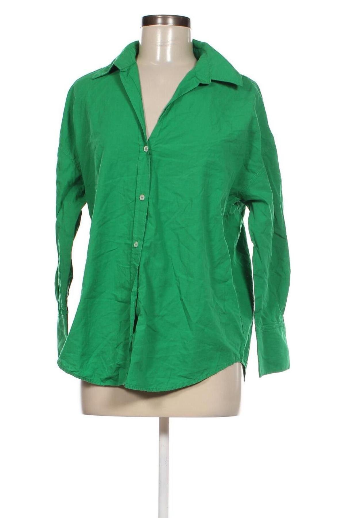 Дамска риза Zara, Размер S, Цвят Зелен, Цена 27,00 лв.