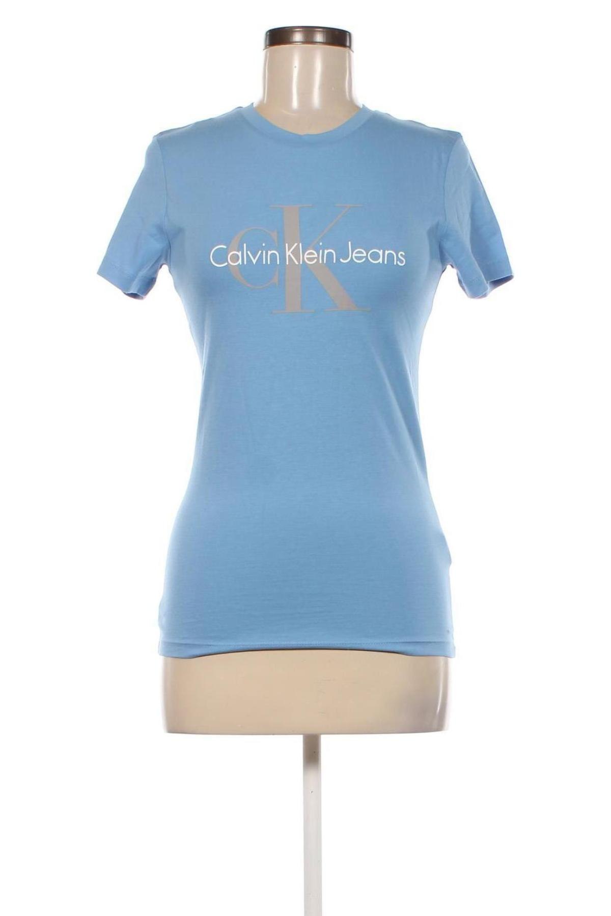 Damen T-Shirt Calvin Klein Jeans, Größe XS, Farbe Blau, Preis € 39,69