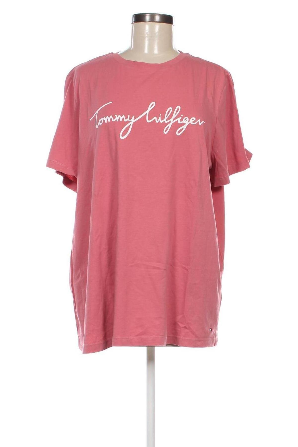 Γυναικείο t-shirt Tommy Hilfiger, Μέγεθος XXL, Χρώμα Ρόζ , Τιμή 25,99 €