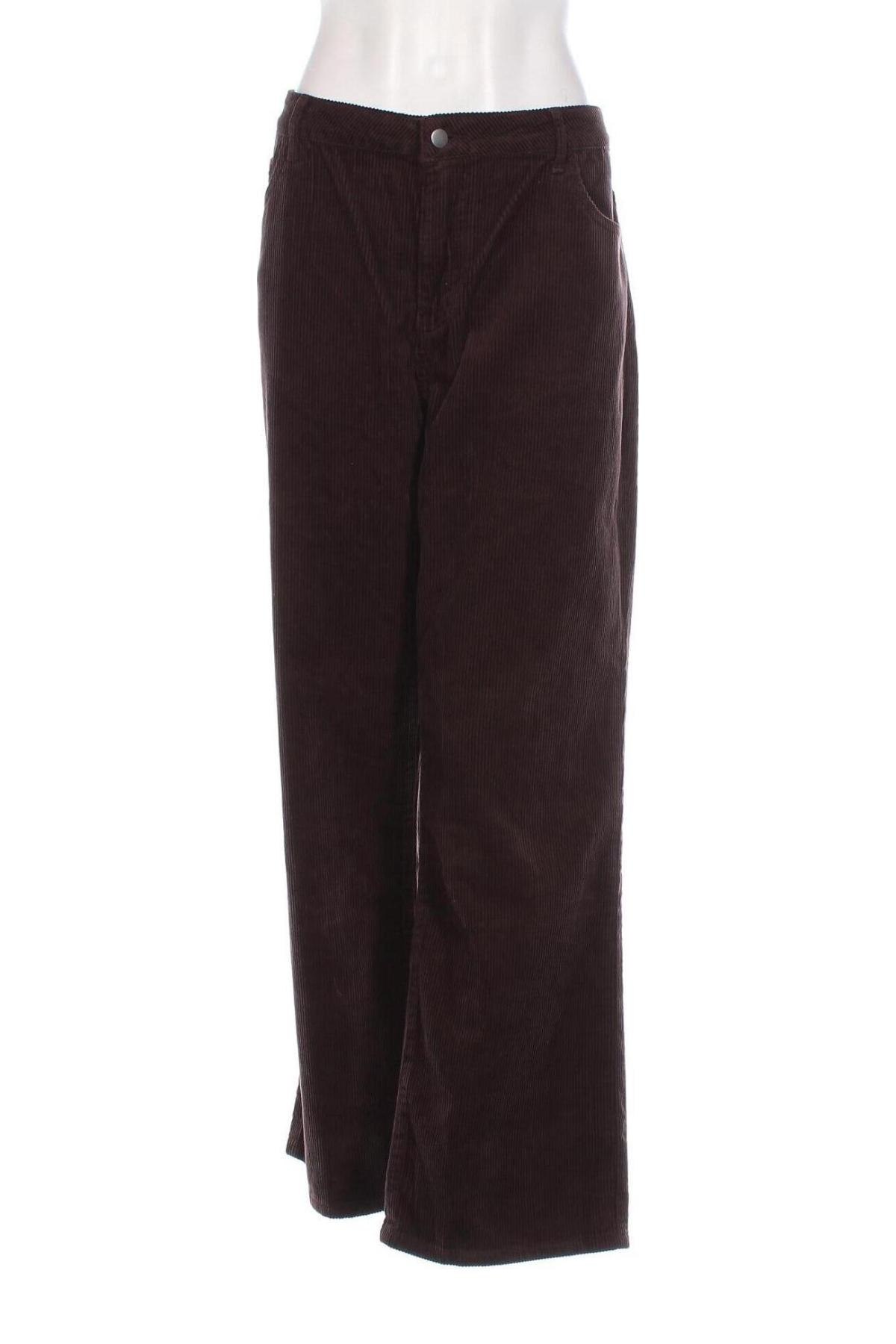 Pantaloni de velvet de femei ABOUT YOU x Marie von Behrens, Mărime L, Culoare Maro, Preț 80,99 Lei