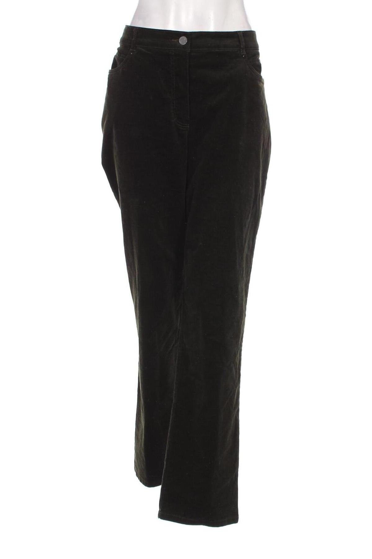 Pantaloni de velvet de femei Adagio, Mărime XL, Culoare Verde, Preț 52,46 Lei