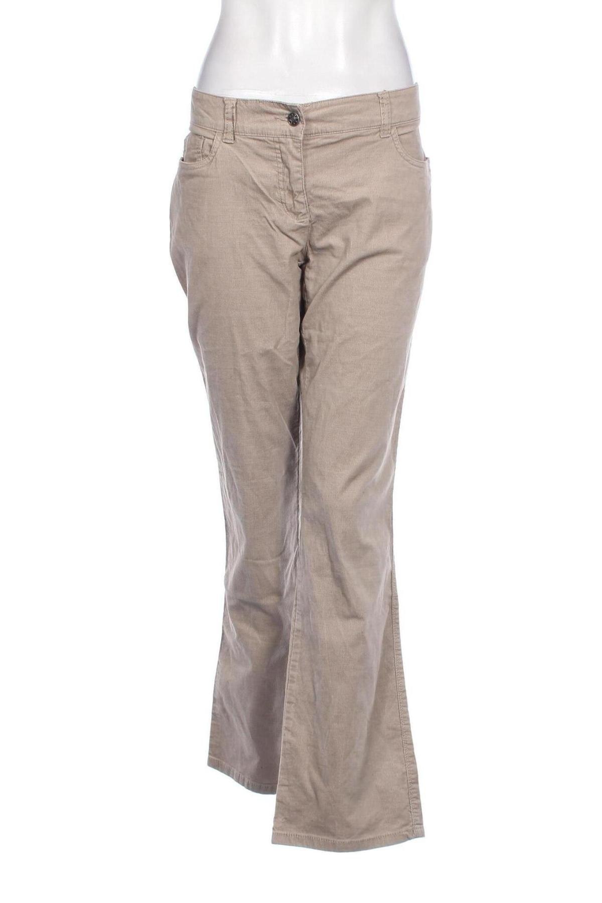 Pantaloni de velvet de femei Blue Motion, Mărime L, Culoare Bej, Preț 44,99 Lei